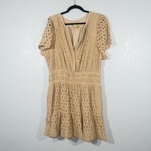 Anthropologie Tan Somerset Eyelet Mini Dress Size 3X